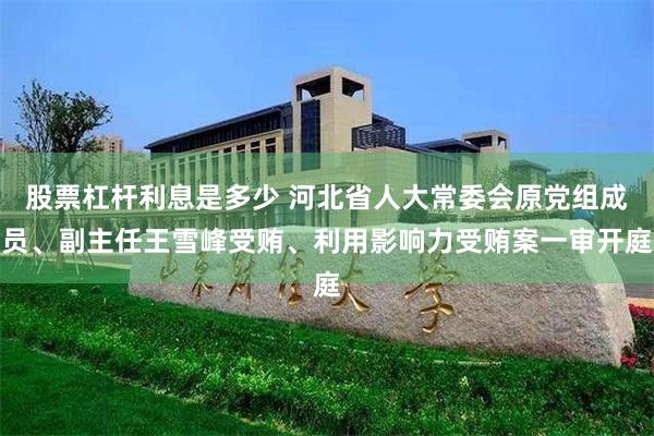 股票杠杆利息是多少 河北省人大常委会原党组成员、副主任王雪峰受贿、利用影响力受贿案一审开庭