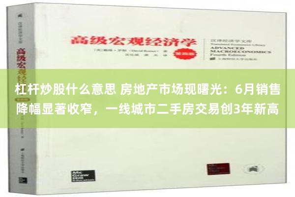 杠杆炒股什么意思 房地产市场现曙光：6月销售降幅显著收窄，一线城市二手房交易创3年新高