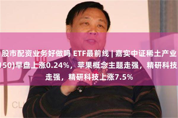 股市配资业务好做吗 ETF最前线 | 嘉实中证稀土产业ETF(516150)早盘上涨0.24%，苹果概念主题走强，精研科技上涨7.5%