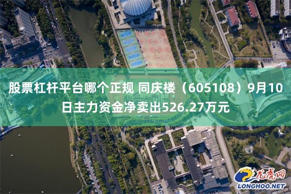 股票杠杆平台哪个正规 同庆楼（605108）9月10日主力资金净卖出526.27万元